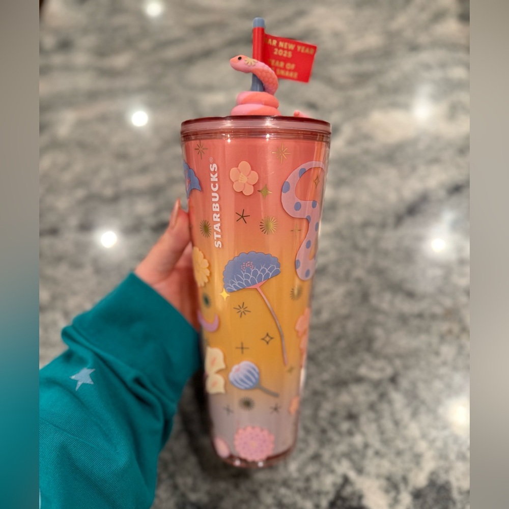 Starbucks 2025 Lunar New Year Snake Cup with Snake Straw